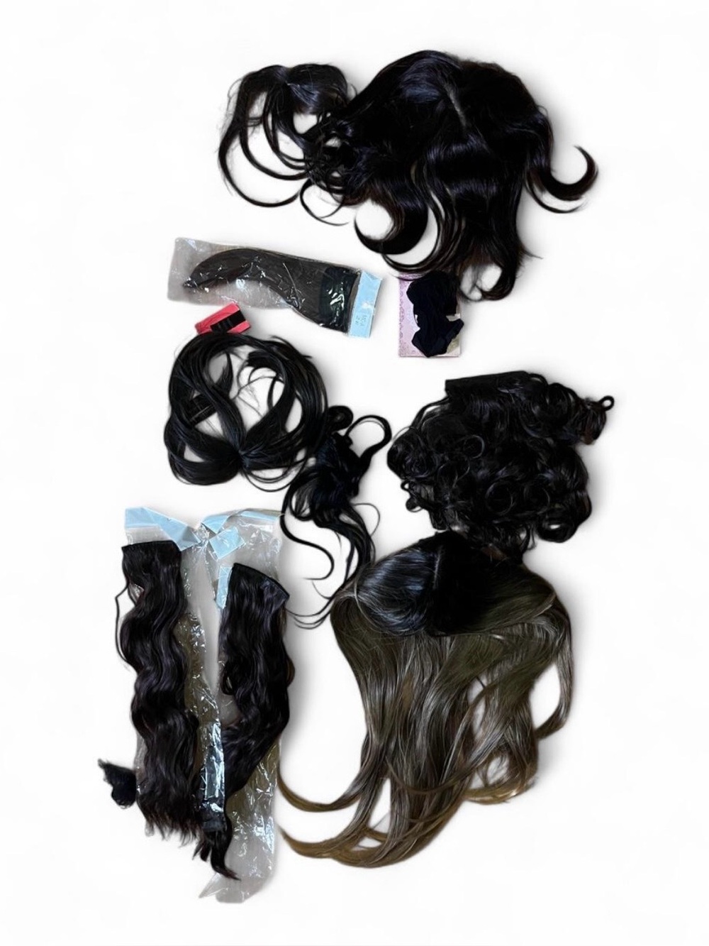 Assorted Women's Wigs Hairpieces and Extensions - Black / Dark Brown